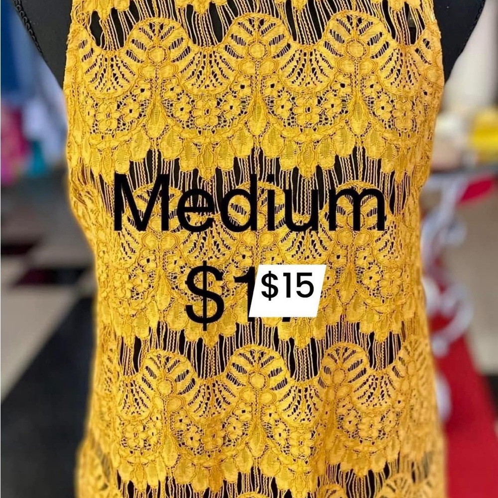 Yellow Lace Halter Top